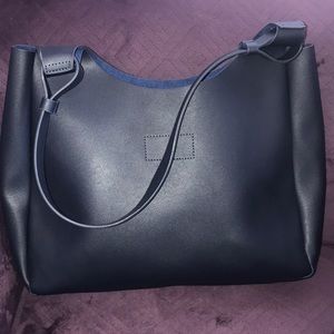 Neiman Marcus Blue faux leather never used tote